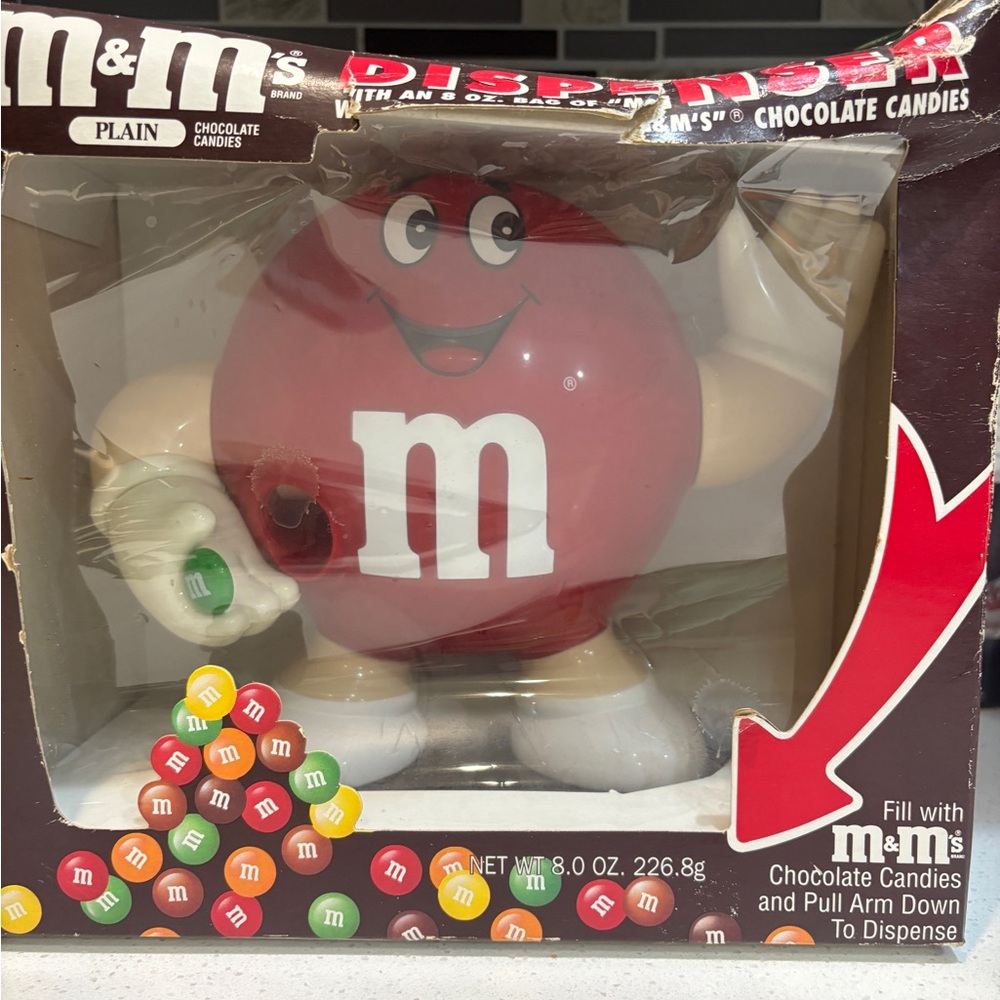 M&M'S Red Candy Dispenser with Colorful Buttons